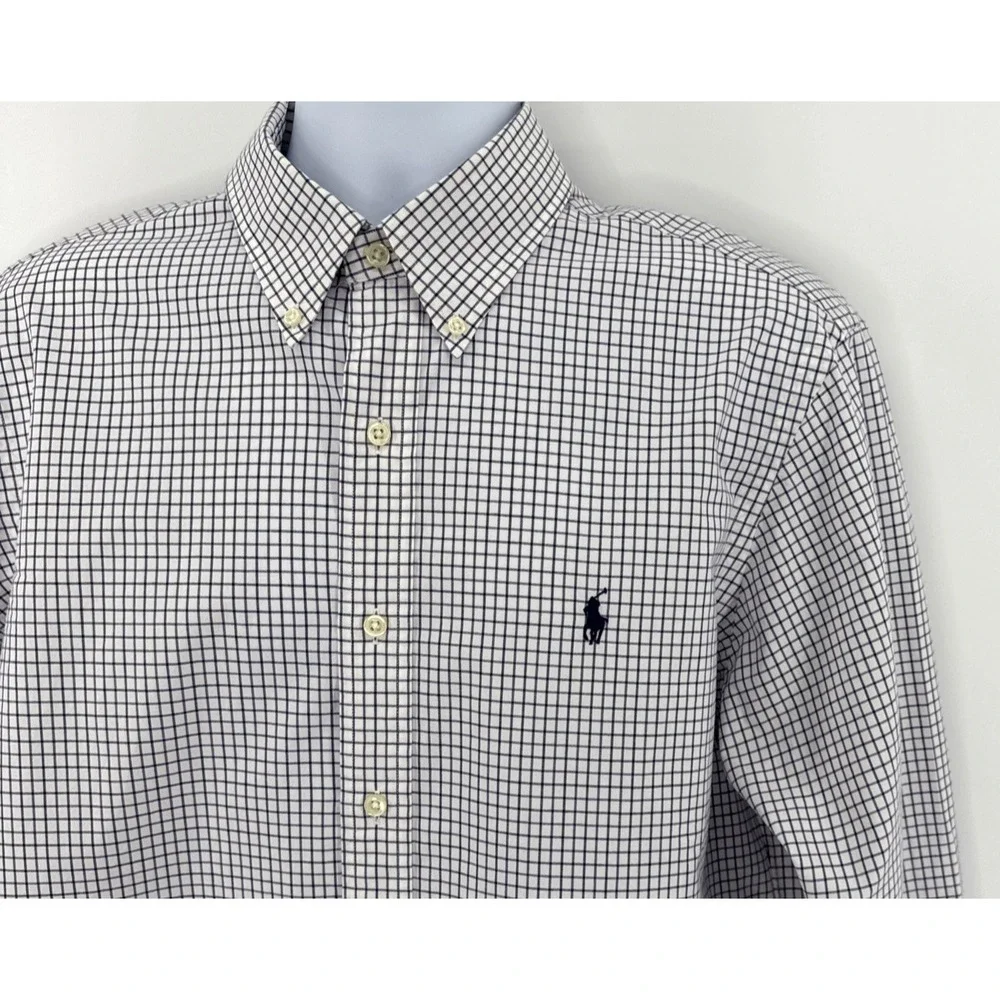 Polo‎ Ralph Lauren Men's Button Down Shirt L Plaid Check Long Sleeve Cotton